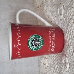 Starbucks Christmas Mugs "Only Happens Once a Year" 2005 Coffee Cup